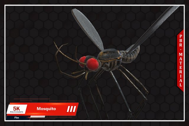 Mosquito 3D Model .c4d .max .obj .3ds .fbx .stl .blend 