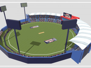 Low-poly Cricket Stadium 3D Model