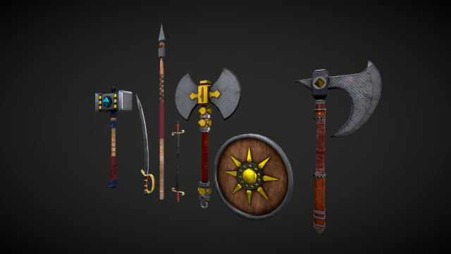 Legend Weapons 3D Model .c4d .max .obj .3ds .fbx .stl .blend 