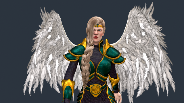 Angel Warrior Woman Model 3D .c4d .max .obj .3ds .fbx .stl .blend 