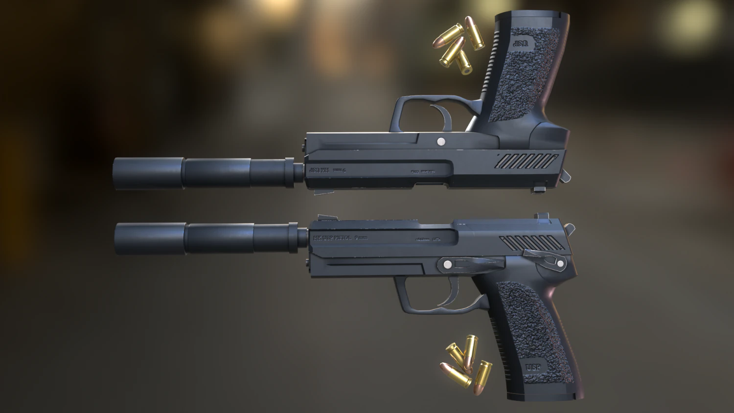 Fuego de pistola Modelo 3D .c4d .max .obj .3ds .fbx .stl .blend 