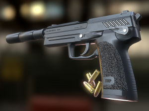 Handgun Fire 3D मॉडल