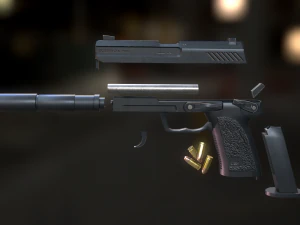 Fuego de pistola Modelo 3D