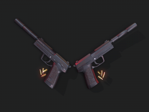 Handgun Fire 3D मॉडल
