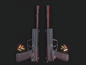 Handgun Fire 3D मॉडल