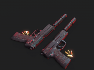 Handgun Fire 3D मॉडल