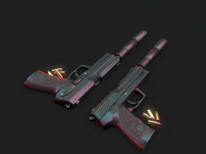 Handgun Fire 3D मॉडल