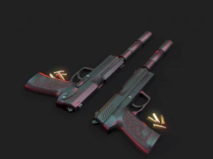 Fuego de pistola Modelo 3D