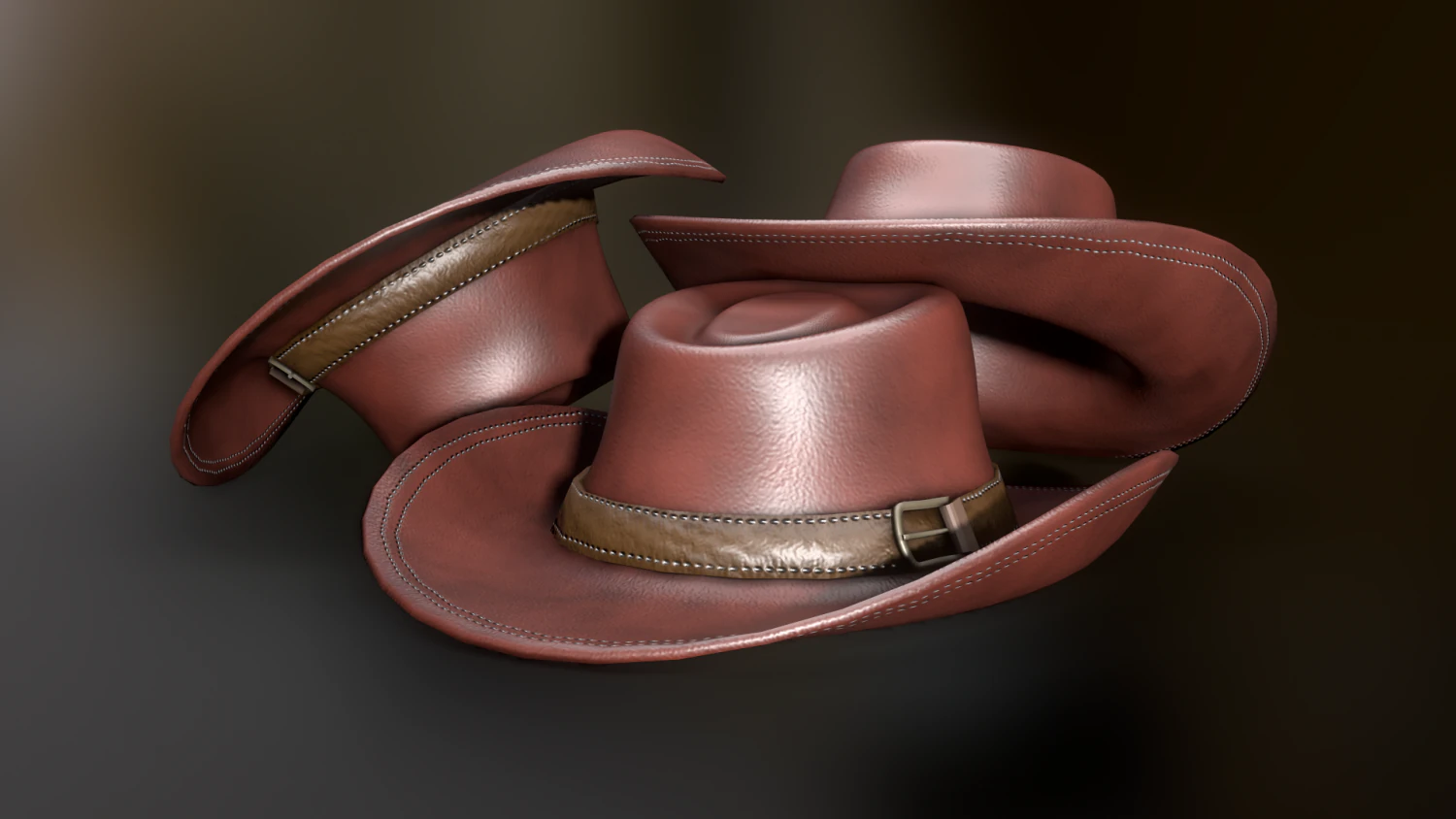 Cow Boy Hat 3D Model .c4d .max .obj .3ds .fbx .stl .blend 