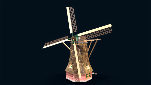 Holland Wind turbines Model 3D .c4d .max .obj .3ds .fbx .stl .blend 