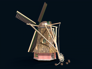 Holland Wind turbines Model 3D