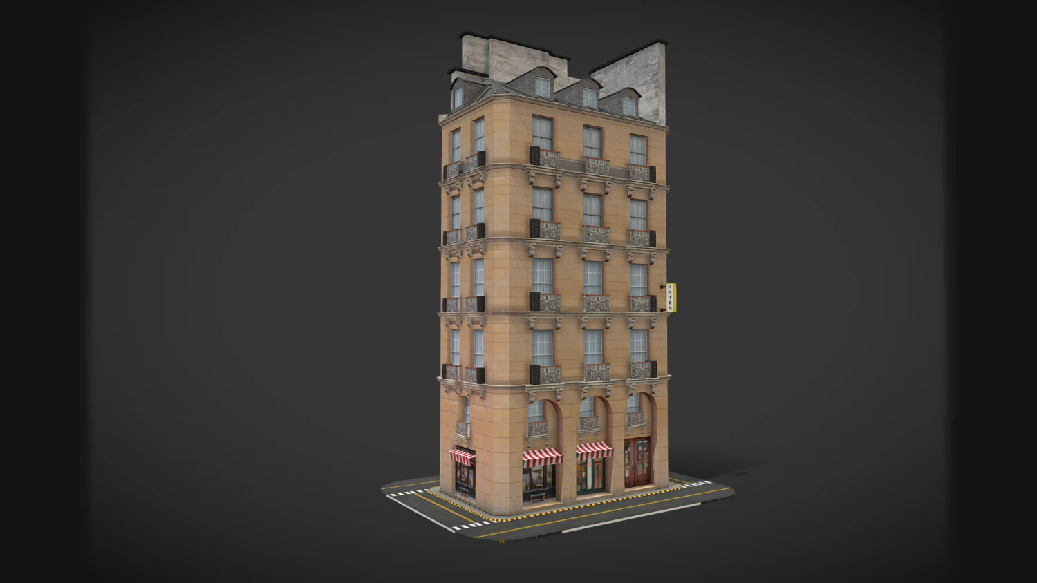 Hilton 3D Model .c4d .max .obj .3ds .fbx .stl .blend