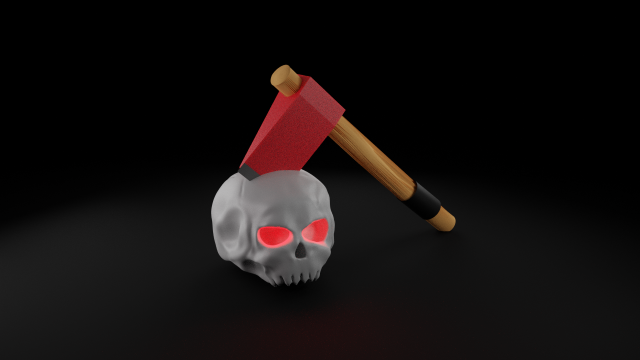 skullandaxe 3D 모델 .c4d .max .obj .3ds .fbx .stl .blend 
