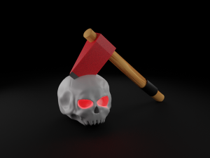skullandaxe 3Dモデル