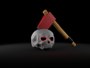 skullandaxe 3D 모델