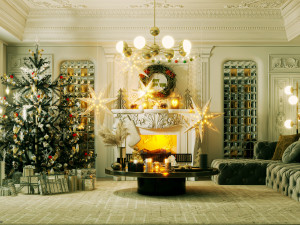 christmas reception sence Modelo 3D