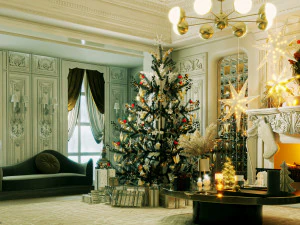 christmas reception sence 3D Model