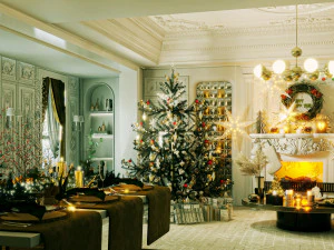 christmas reception sence 3D Model