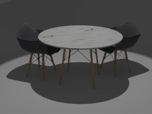 의자와 테이블 3D 모델