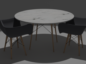 chair and table Modello 3D