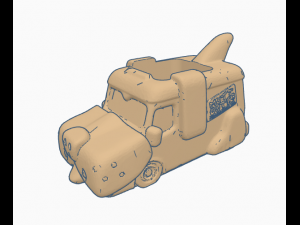 mutt cutts van flower pot 3Dモデル