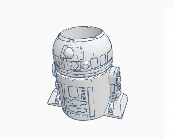 r2d2 succulent planter 3D 모델 .c4d .max .obj .3ds .fbx .stl .blend 