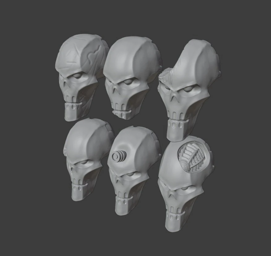 teste di necron danneggiate Modello di stampa 3D .c4d .max .obj .3ds .fbx .stl .blend 