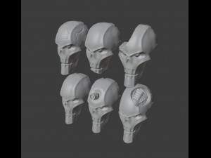 damaged necron heads Modelo de impresión 3D
