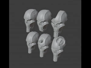 поврежденные головы некронов 3D Принт Модель