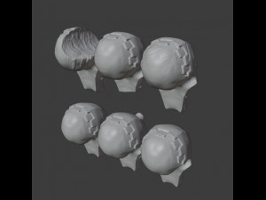 damaged necron heads 3D Print Model