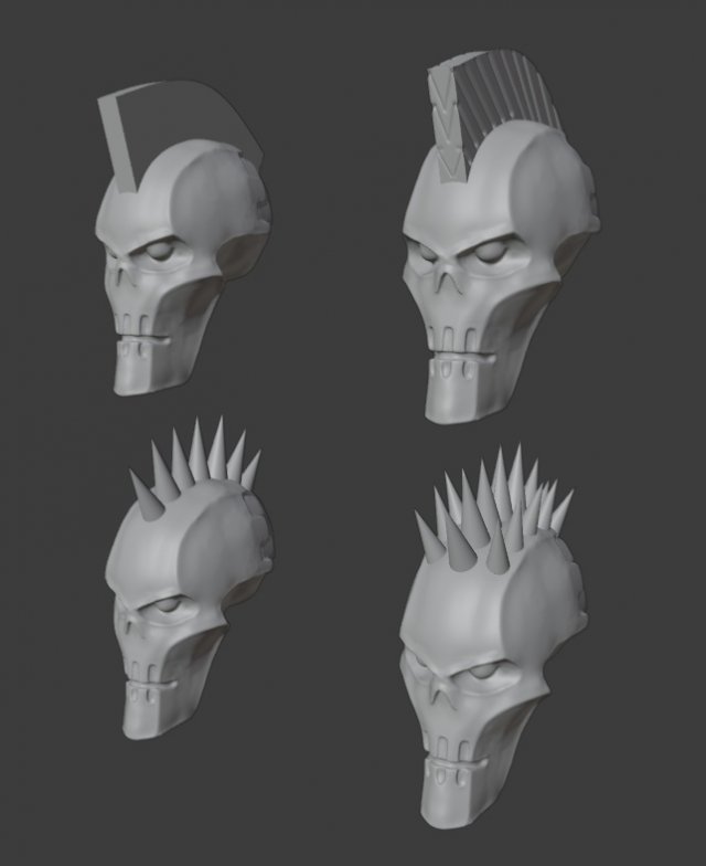 necron punk heads Model do druku 3D .c4d .max .obj .3ds .fbx .stl .blend 