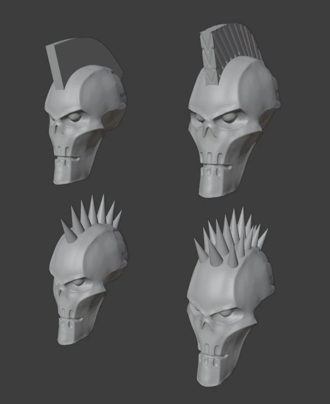necron punk heads 3D Print Model .c4d .max .obj .3ds .fbx .stl .blend