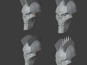 necron punk heads Model do druku 3D
