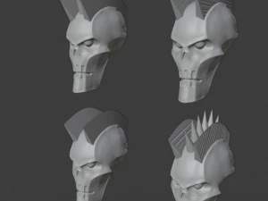 necron punk heads 3D Print Model