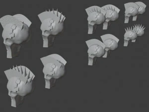 necron punk heads 3D Print Model
