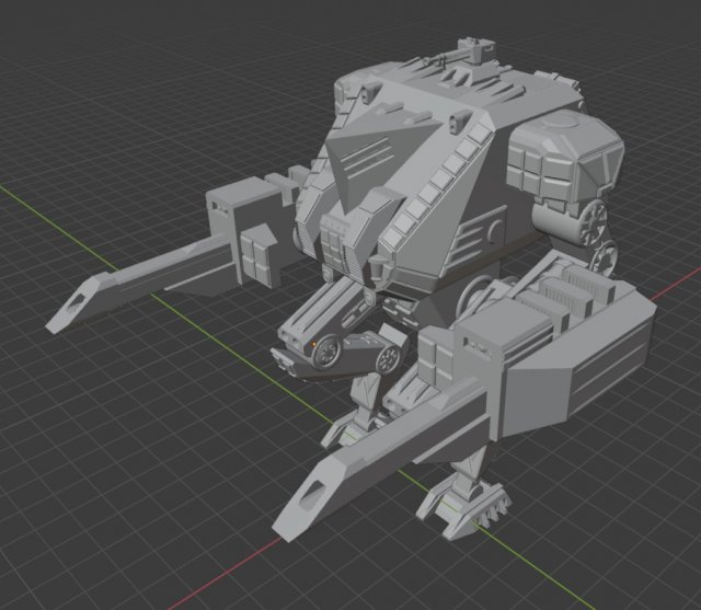 alternative armiger with autocanons and stabber 3Dプリントモデル .c4d .max .obj .3ds .fbx .stl .blend 