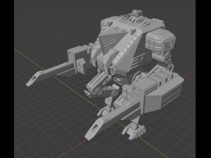 Armiger alternativo con cañones automáticos y apuñalador. Modelo de impresión 3D