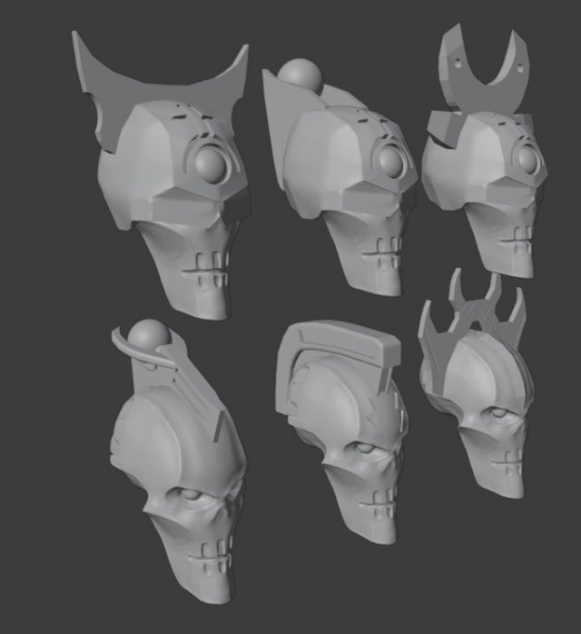 alternative necron lord heads Model do druku 3D .c4d .max .obj .3ds .fbx .stl .blend