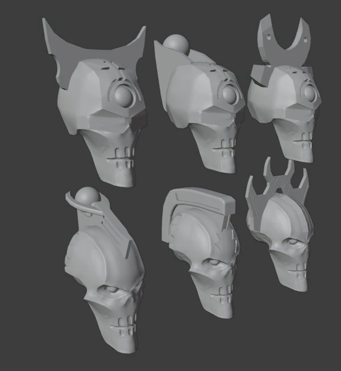 alternative necron lord heads 3D Print Model .c4d .max .obj .3ds .fbx .stl .blend 