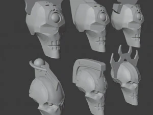 alternative necron lord heads 3D Print Model