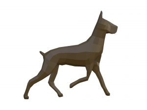 doberman low-poly 3D 모델