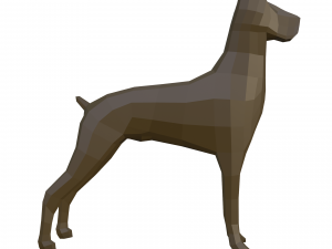 doberman low-poly Modèle 3D