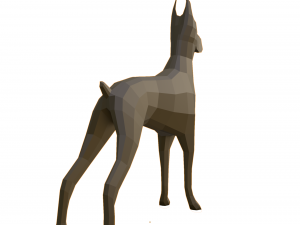 doberman low-poly Modèle 3D