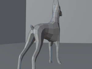 doberman low-poly Modèle 3D
