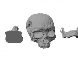 skull figurine keychain stand 3d print 3D प्रिंट मॉडल