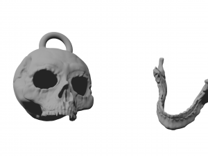 skull figurine keychain stand 3d print 3D प्रिंट मॉडल