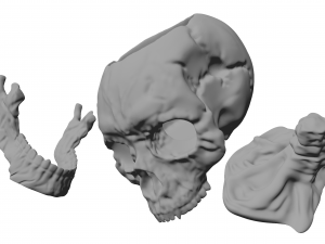 skull figurine keychain stand 3d print 3D प्रिंट मॉडल