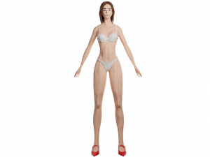 low-pole girl for the game 3Dモデル