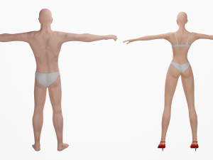 man and girl low-poly 3D 模型