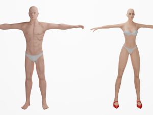 man and girl low-poly 3D 模型